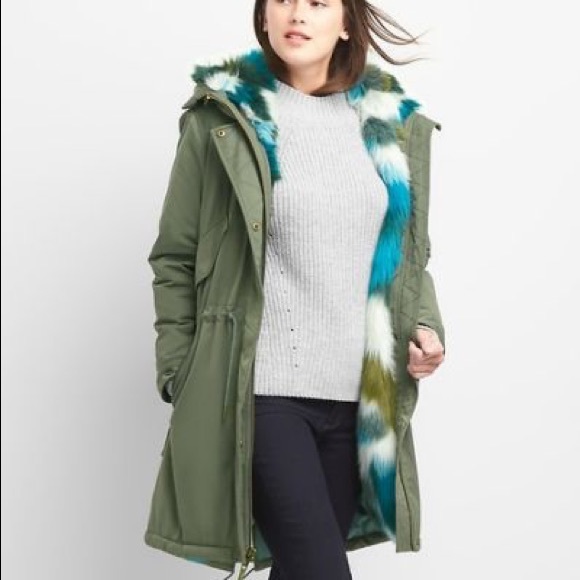 faux fur lined parka coat
